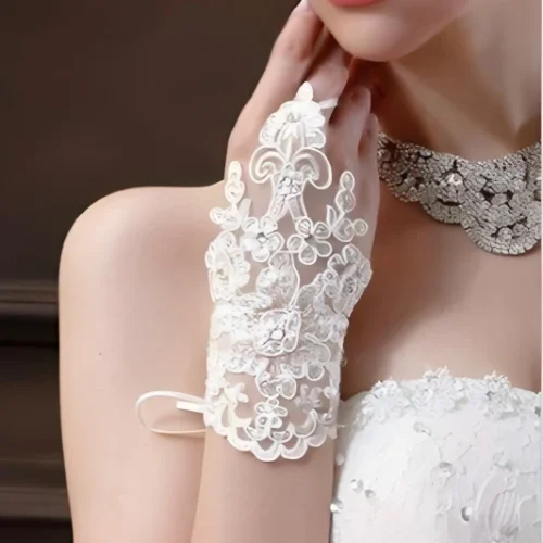 guante 01 Guantes de Encaje y Piedras Alquiler